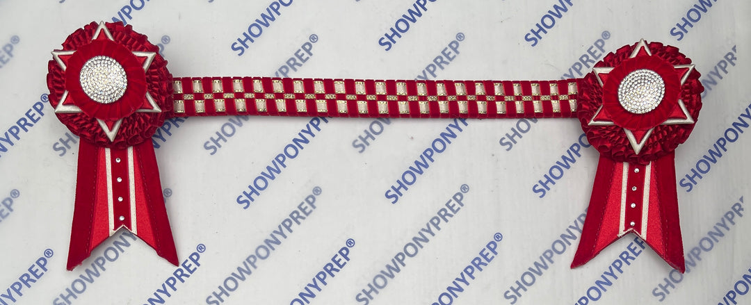 14.5”  Red & Gold Checked Browband