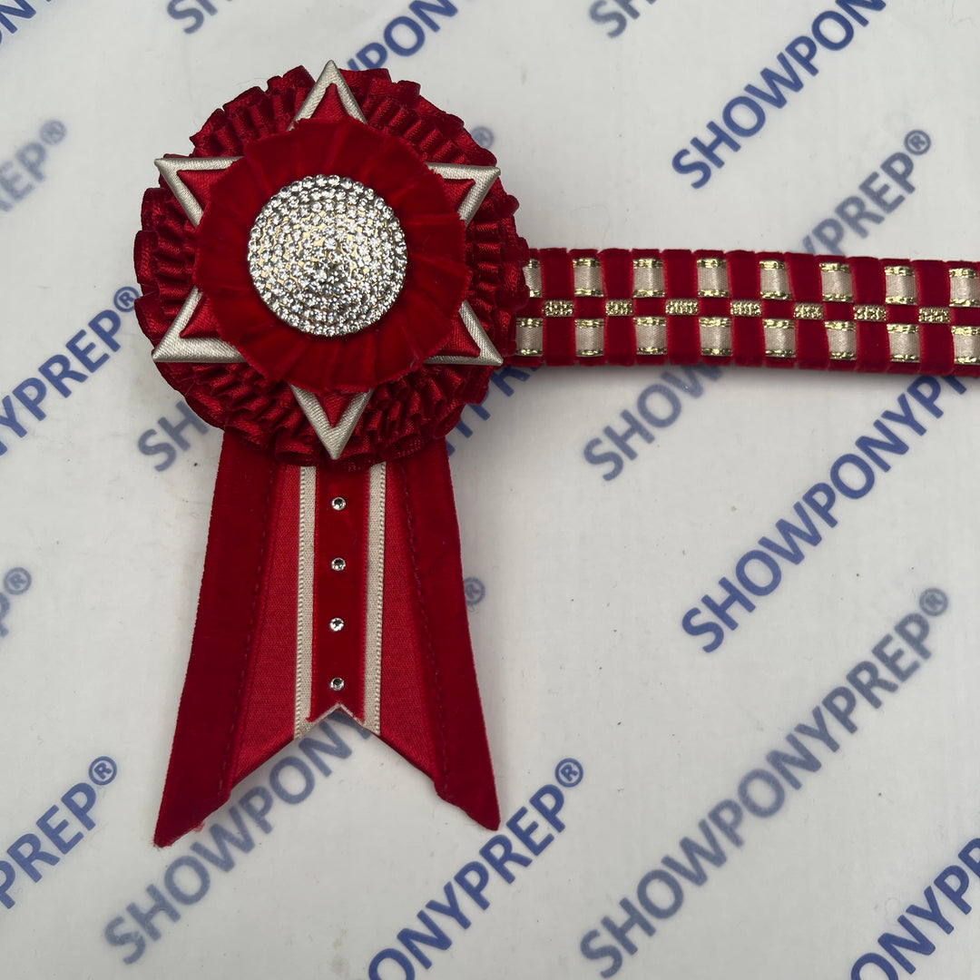 14.5”  Red & Gold Checked Browband