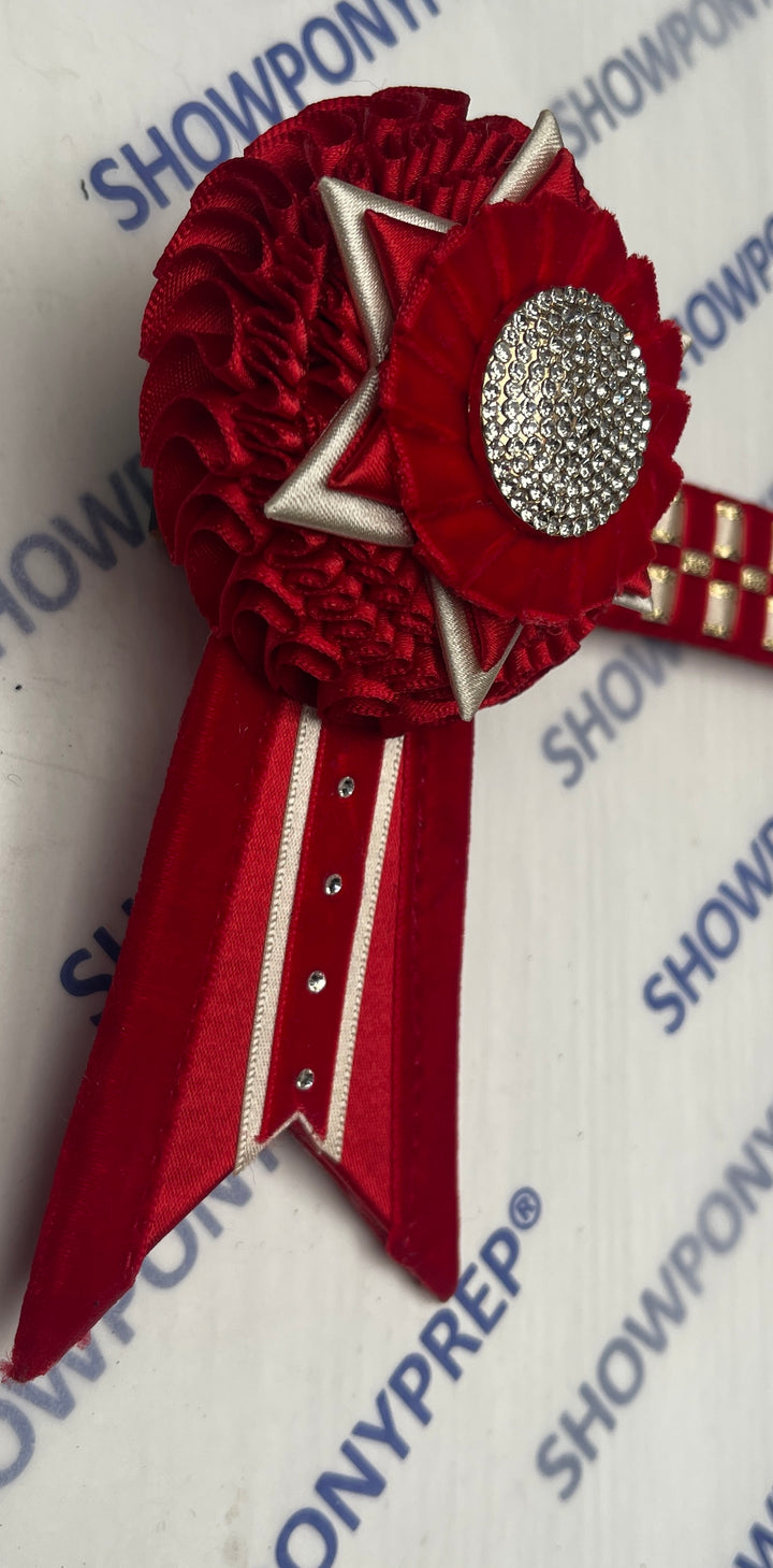14.5”  Red & Gold Checked Browband