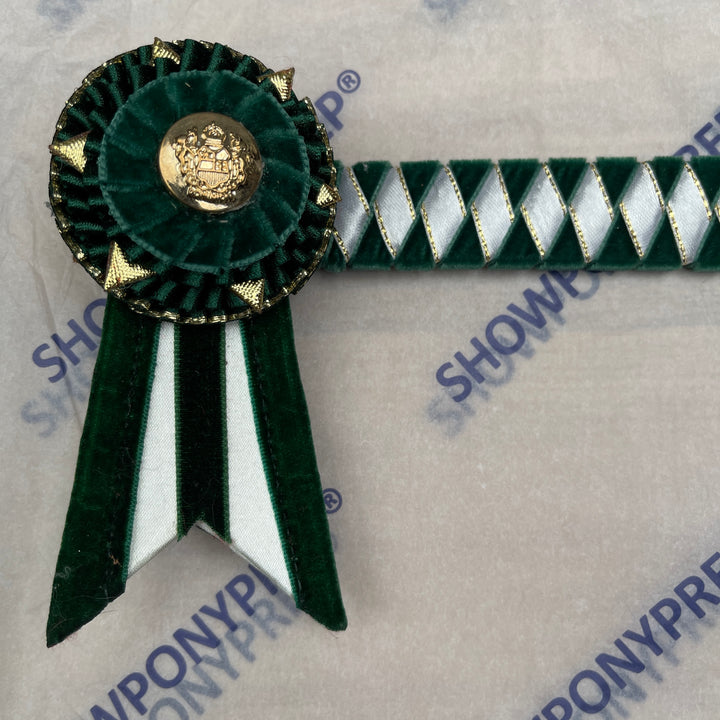 15.5” Green & White Browband
