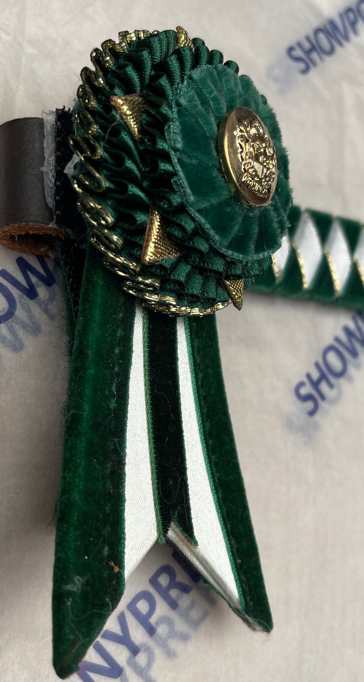 15.5” Green & White Browband