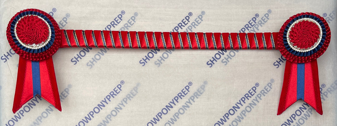 15.5" Red, Navy & Gold Browband