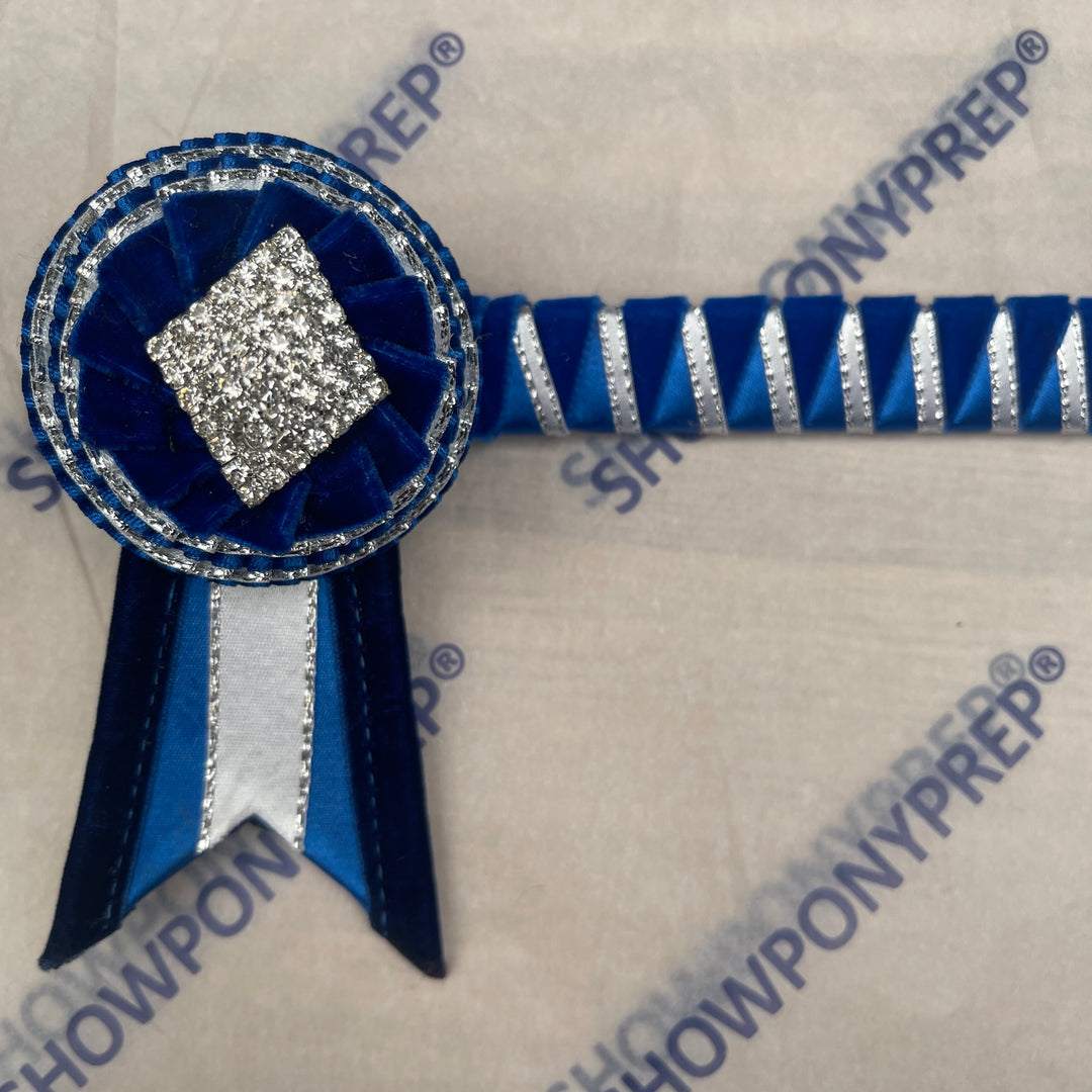 15" Blue, White & Silver Browband