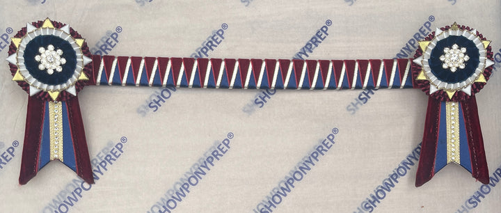 15.5” Burgundy, Navy & Gold Browband