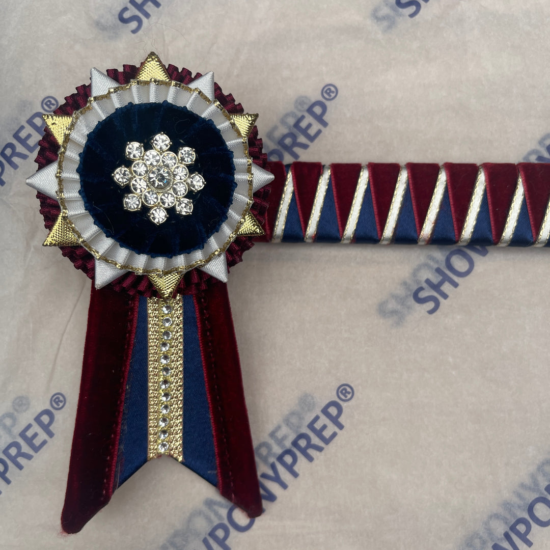 15.5” Burgundy, Navy & Gold Browband