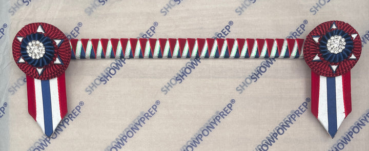 15” Red, Navy & White Browband