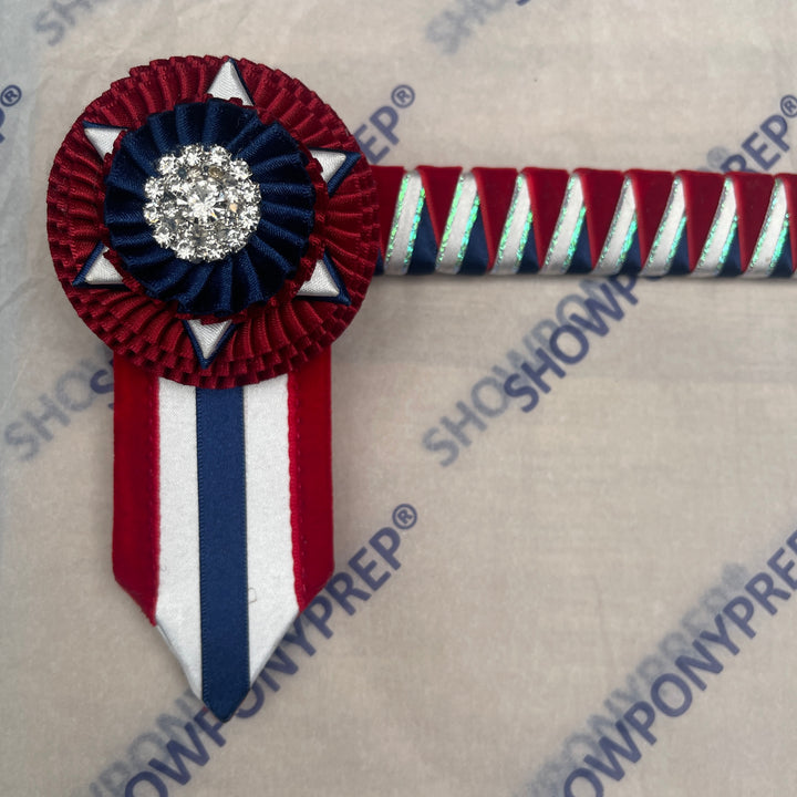 15” Red, Navy & White Browband