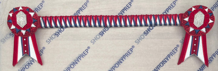15” Red, Navy & White Browband