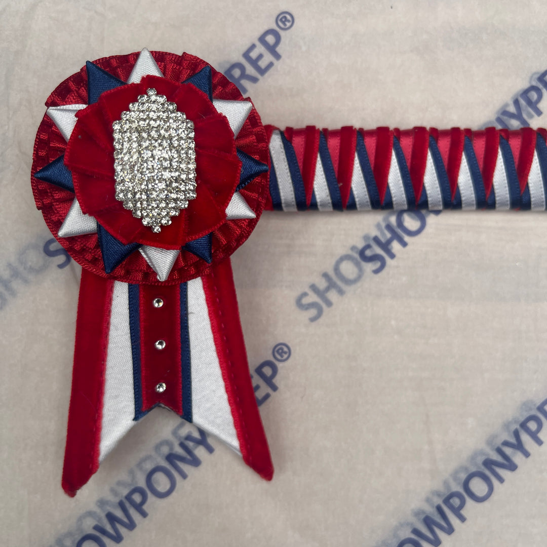 15” Red, Navy & White Browband