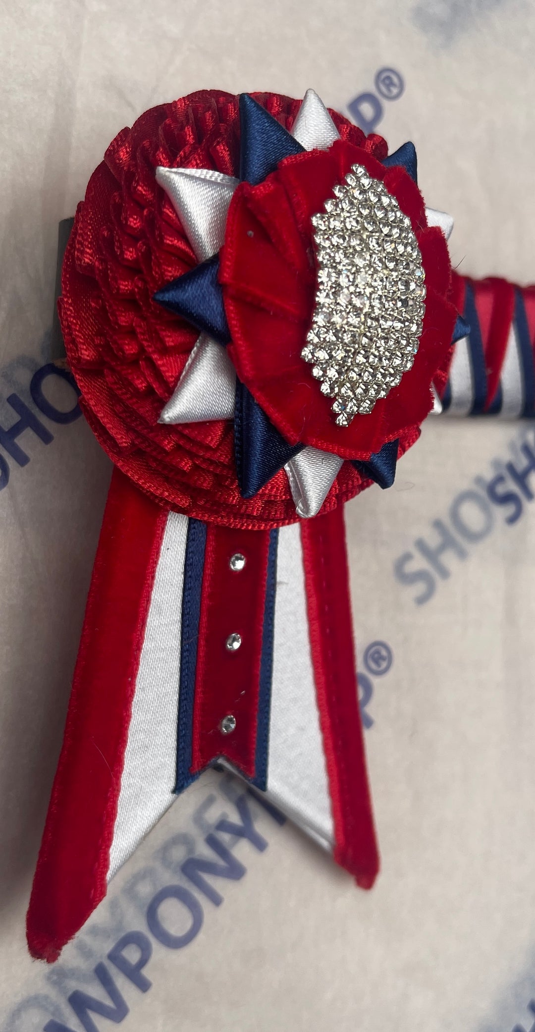 15” Red, Navy & White Browband