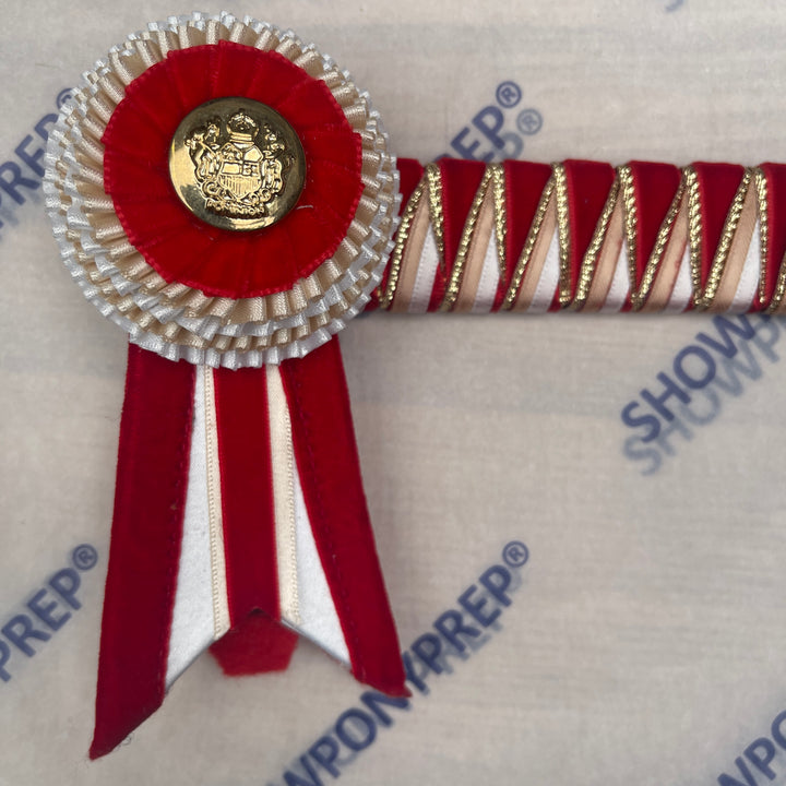 16” Red, White & Gold Browband