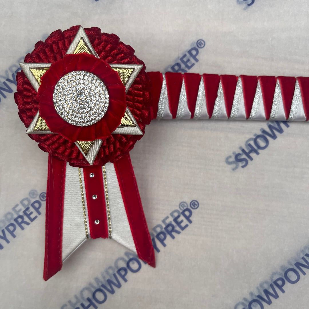 17” Red & Silver Browband