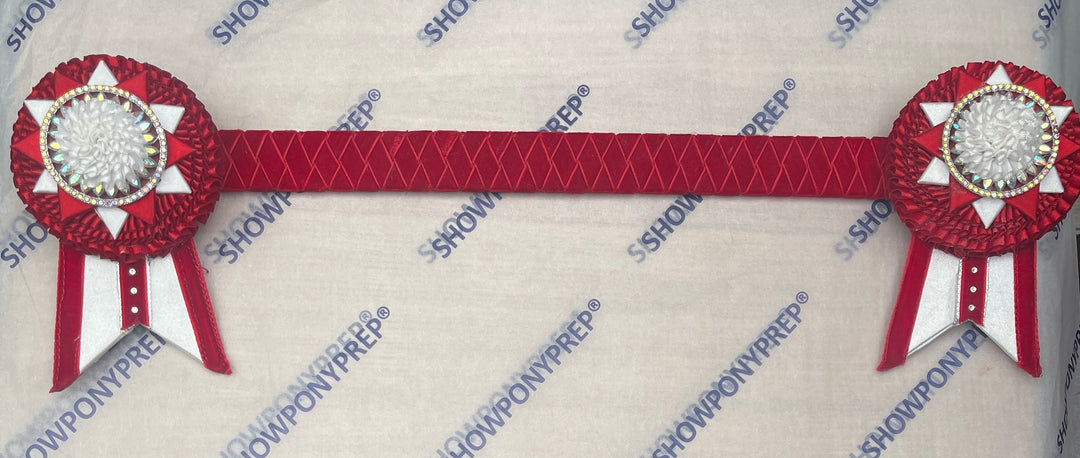 16” Red & White Browband