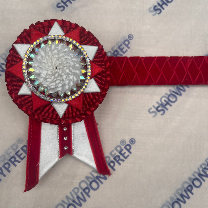 16” Red & White Browband