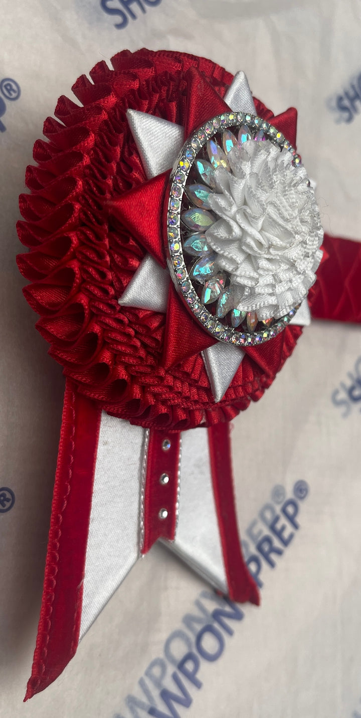 16” Red & White Browband