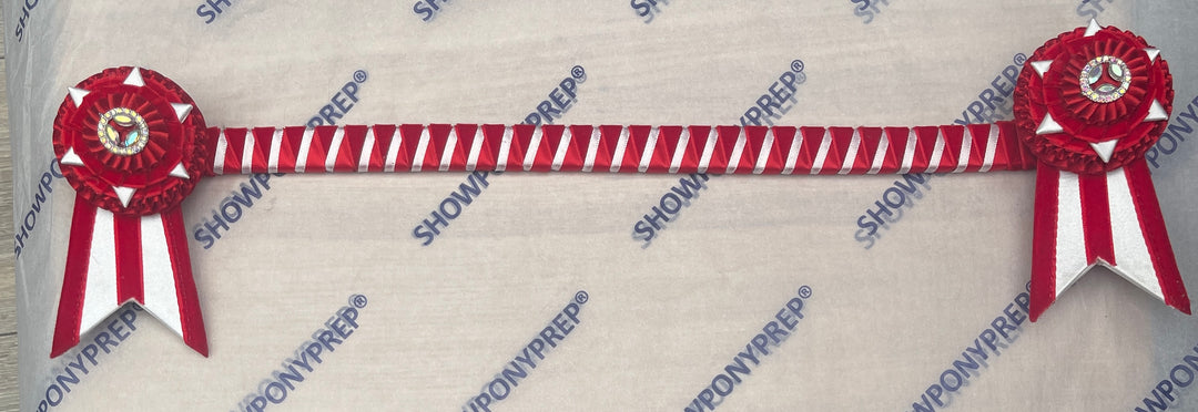 17” Red & White  Browband