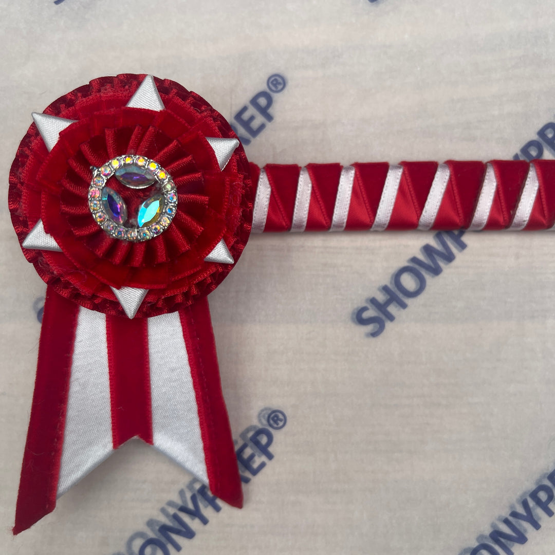 17” Red & White  Browband