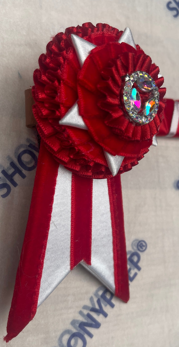 17” Red & White  Browband