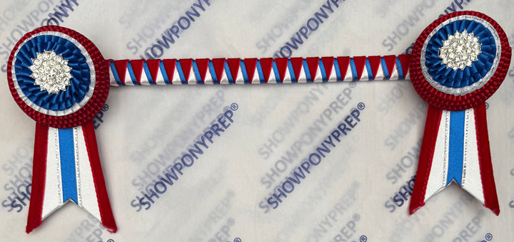 13" Royal, Red & White Browband