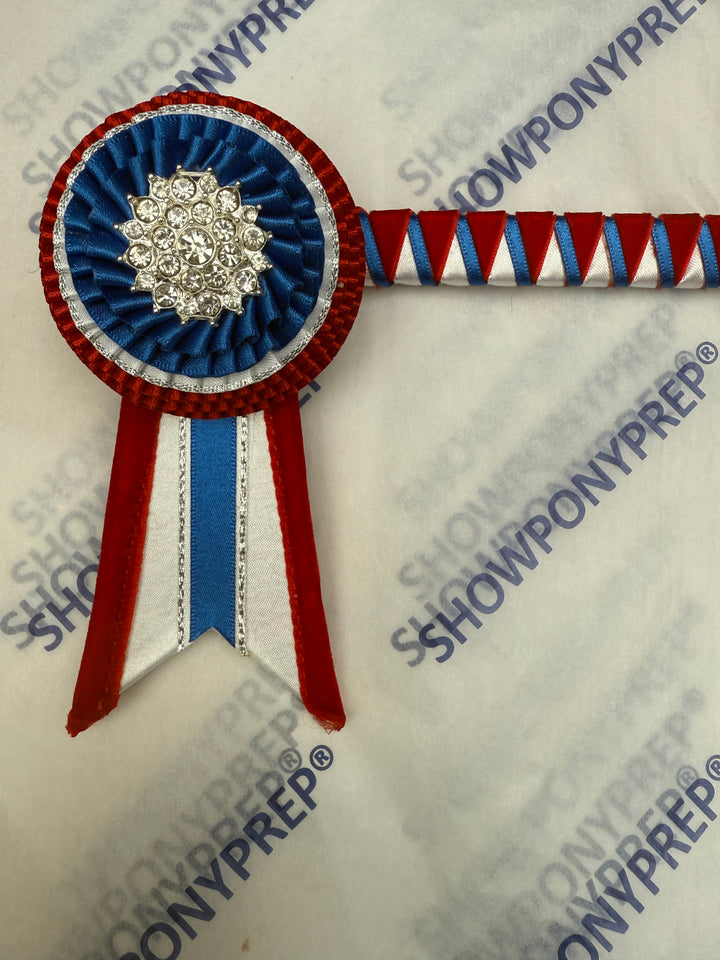 13" Royal, Red & White Browband