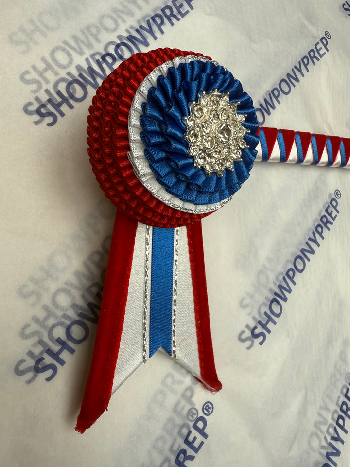 13" Royal, Red & White Browband