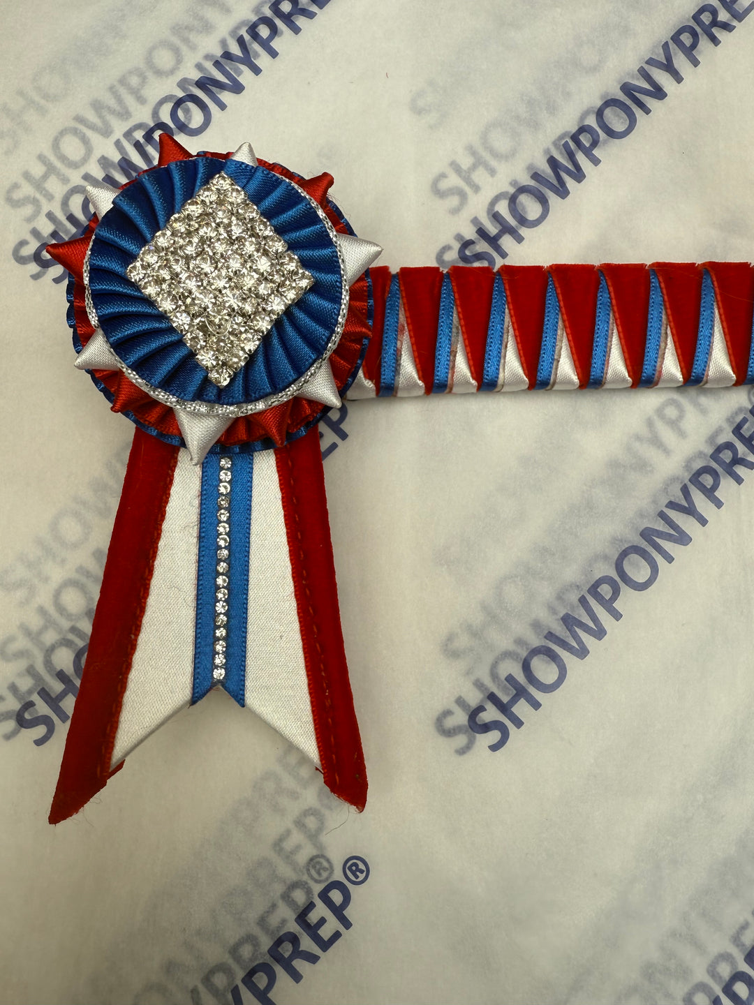13" Royal, Red & White Browband