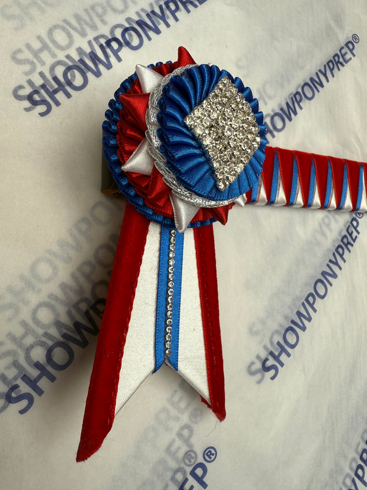13" Royal, Red & White Browband