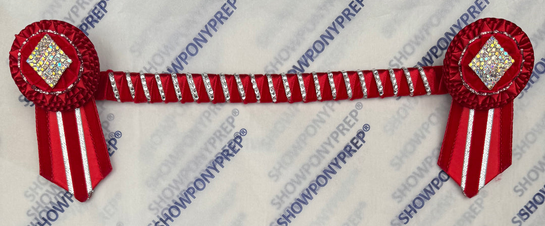 13" Red & Silver Browband