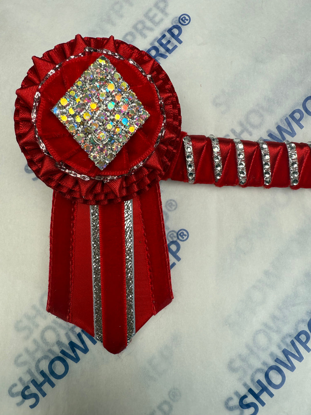 13" Red & Silver Browband