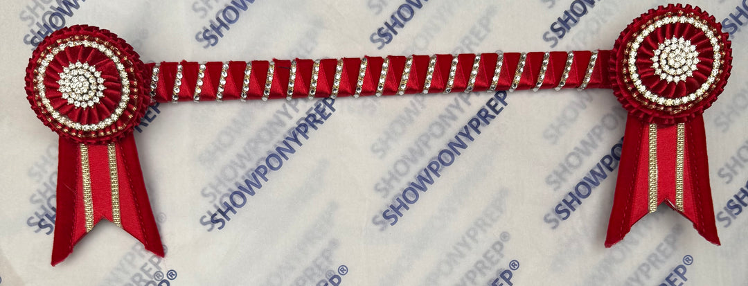 13" Red & Gold Browband