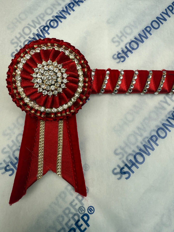 13" Red & Gold Browband