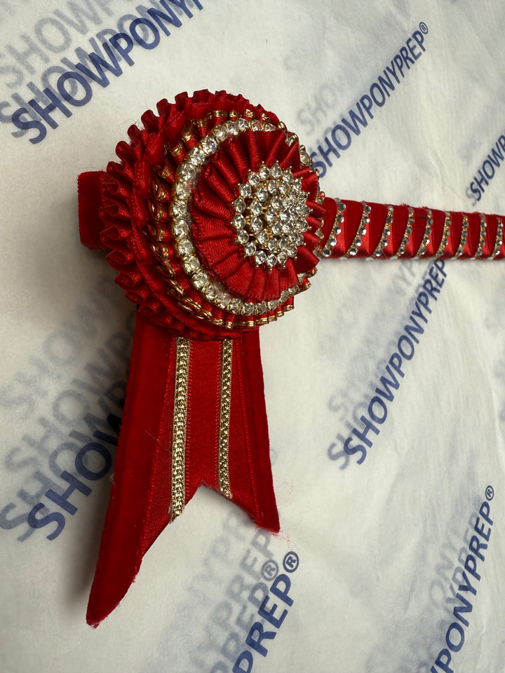 13" Red & Gold Browband
