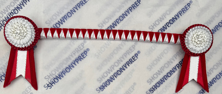 13" Red & White Browband