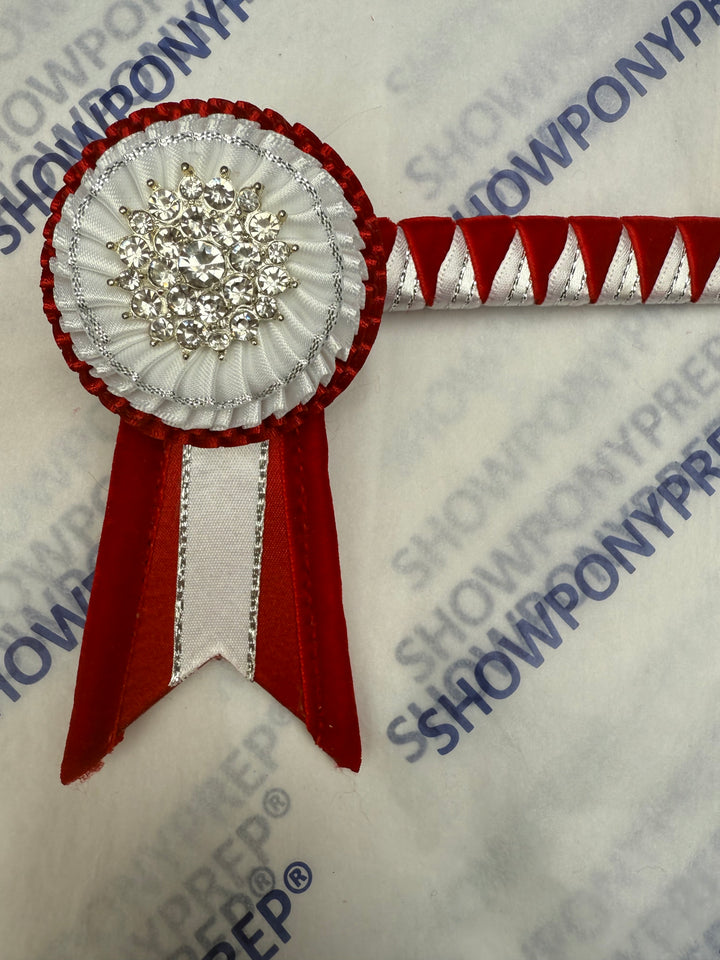 13" Red & White Browband