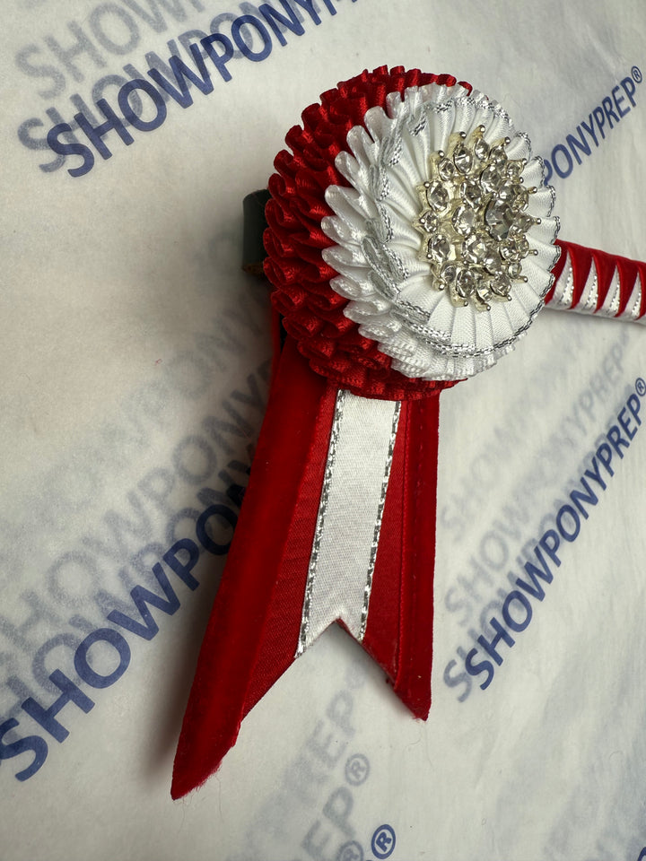 13" Red & White Browband