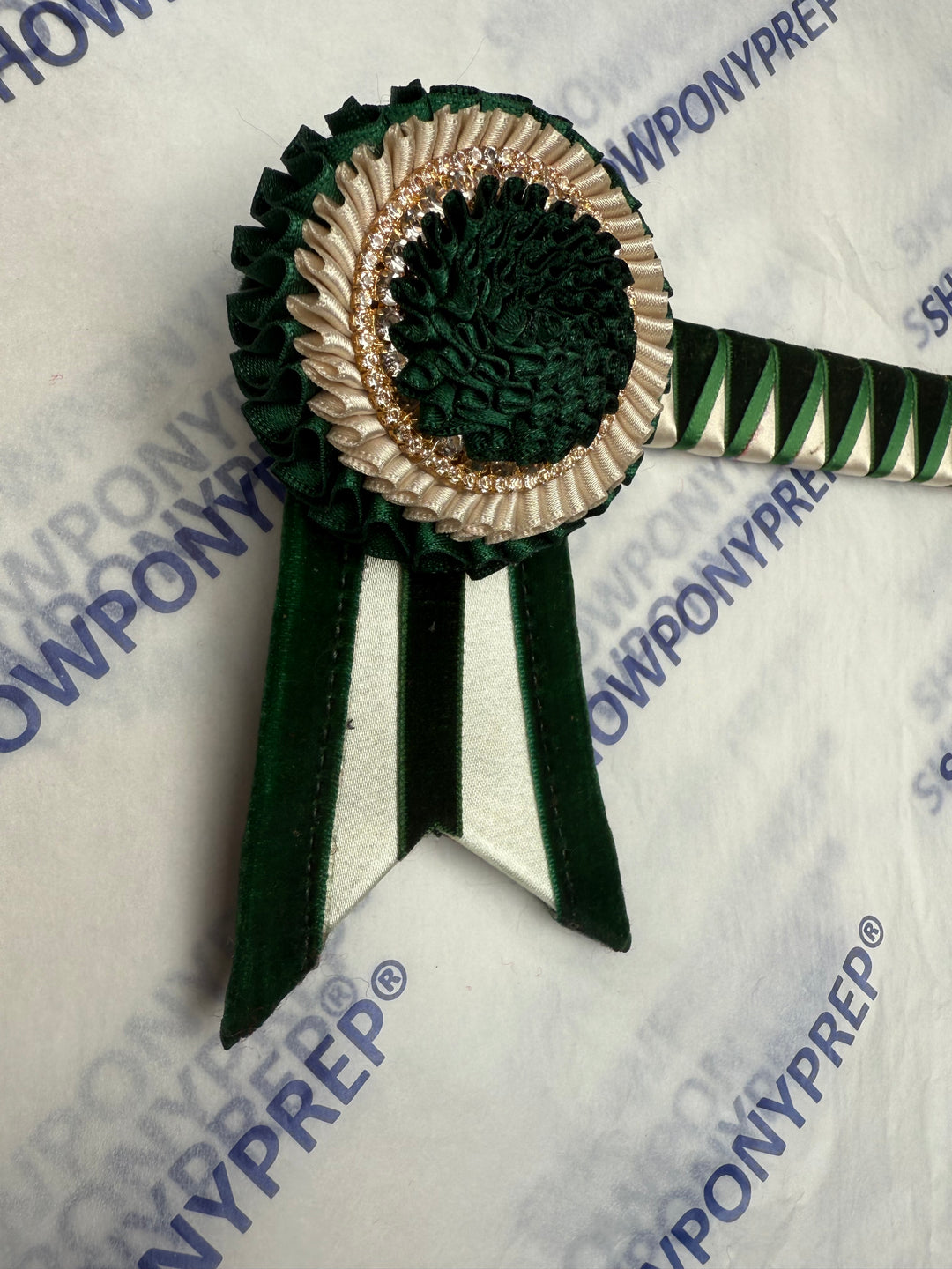 13" Green & Ivory Browband