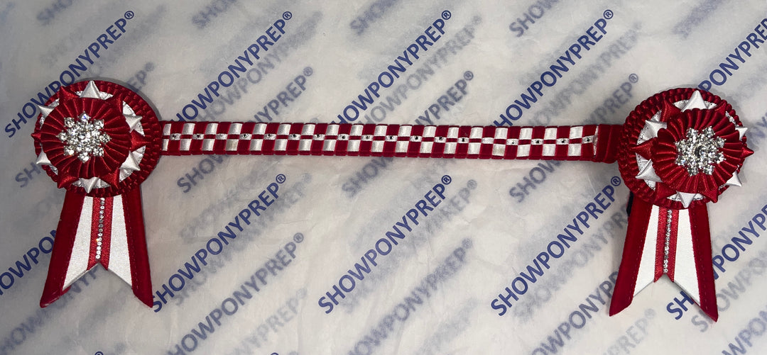 13” Red & White Browband