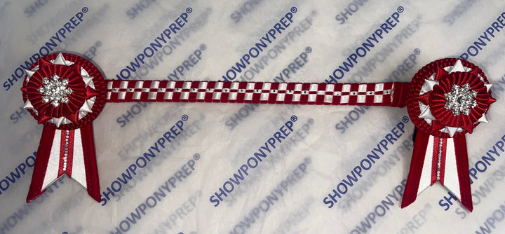 13” Red & White Browband