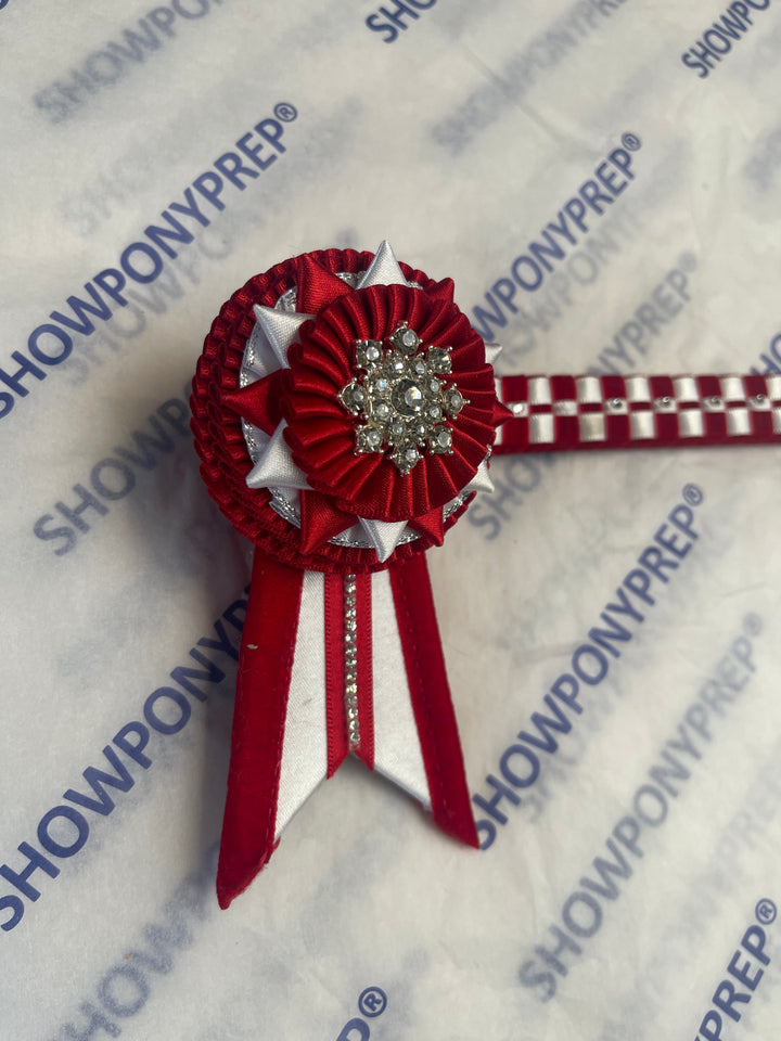 13” Red & White Browband