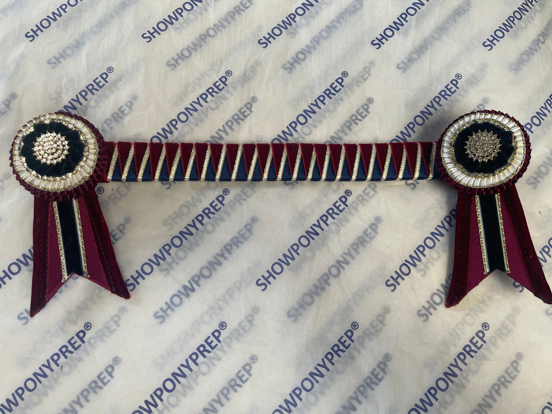 13.5" Burgundy & Blue Browband