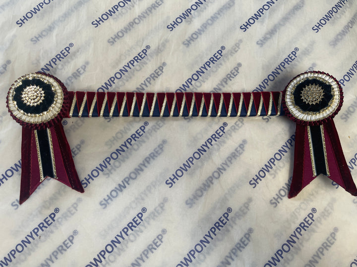 13.5" Burgundy & Blue Browband