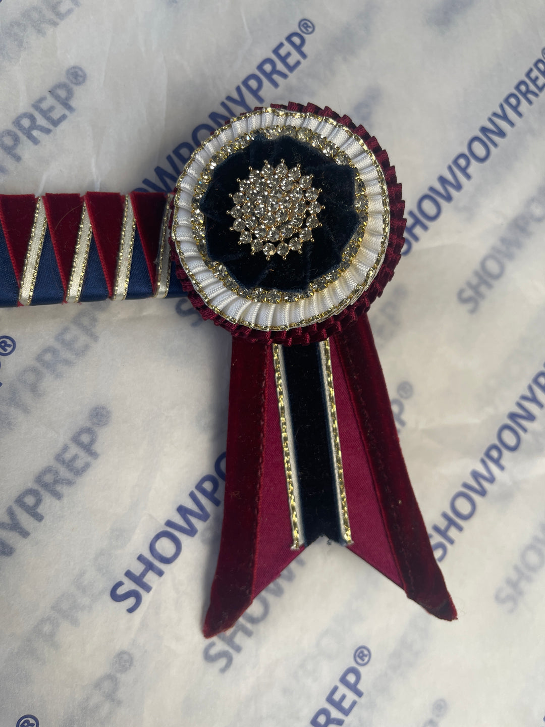 13.5" Burgundy & Blue Browband