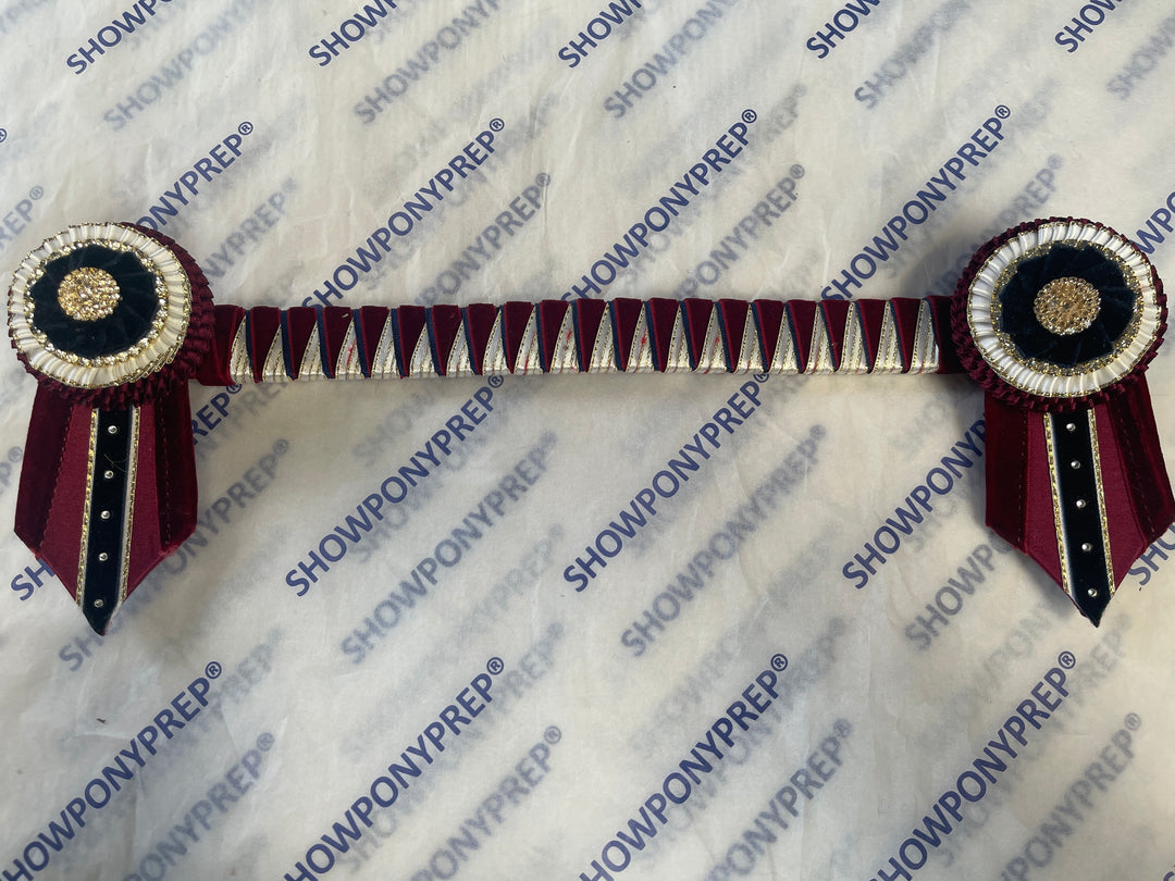 13.5" Burgundy & Black Browband