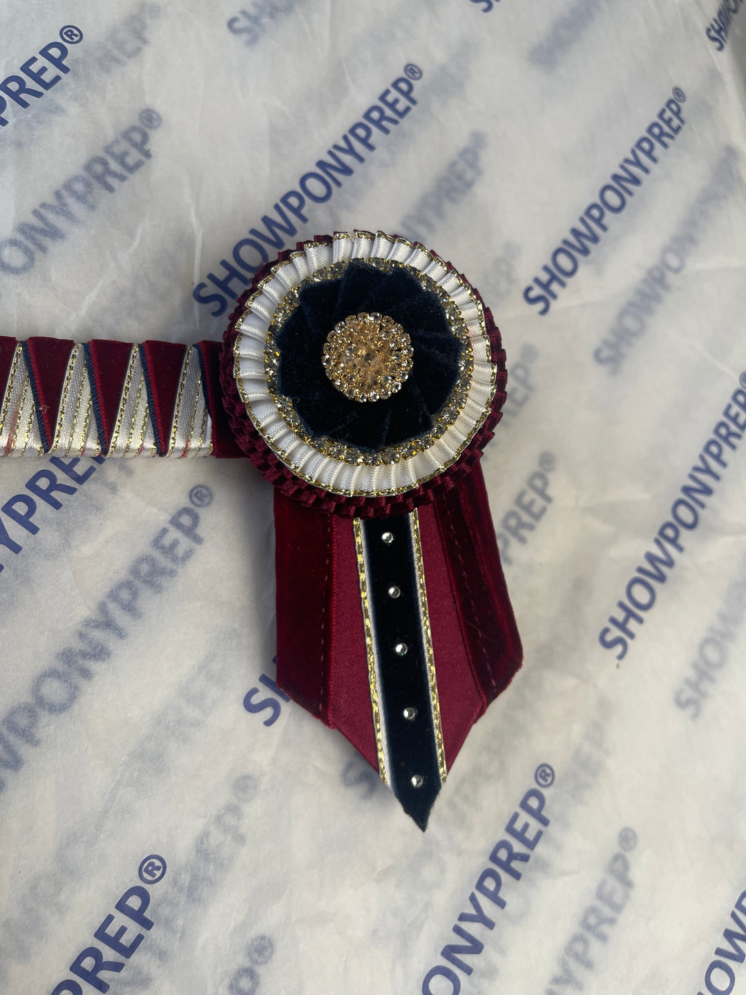 13.5" Burgundy & Black Browband