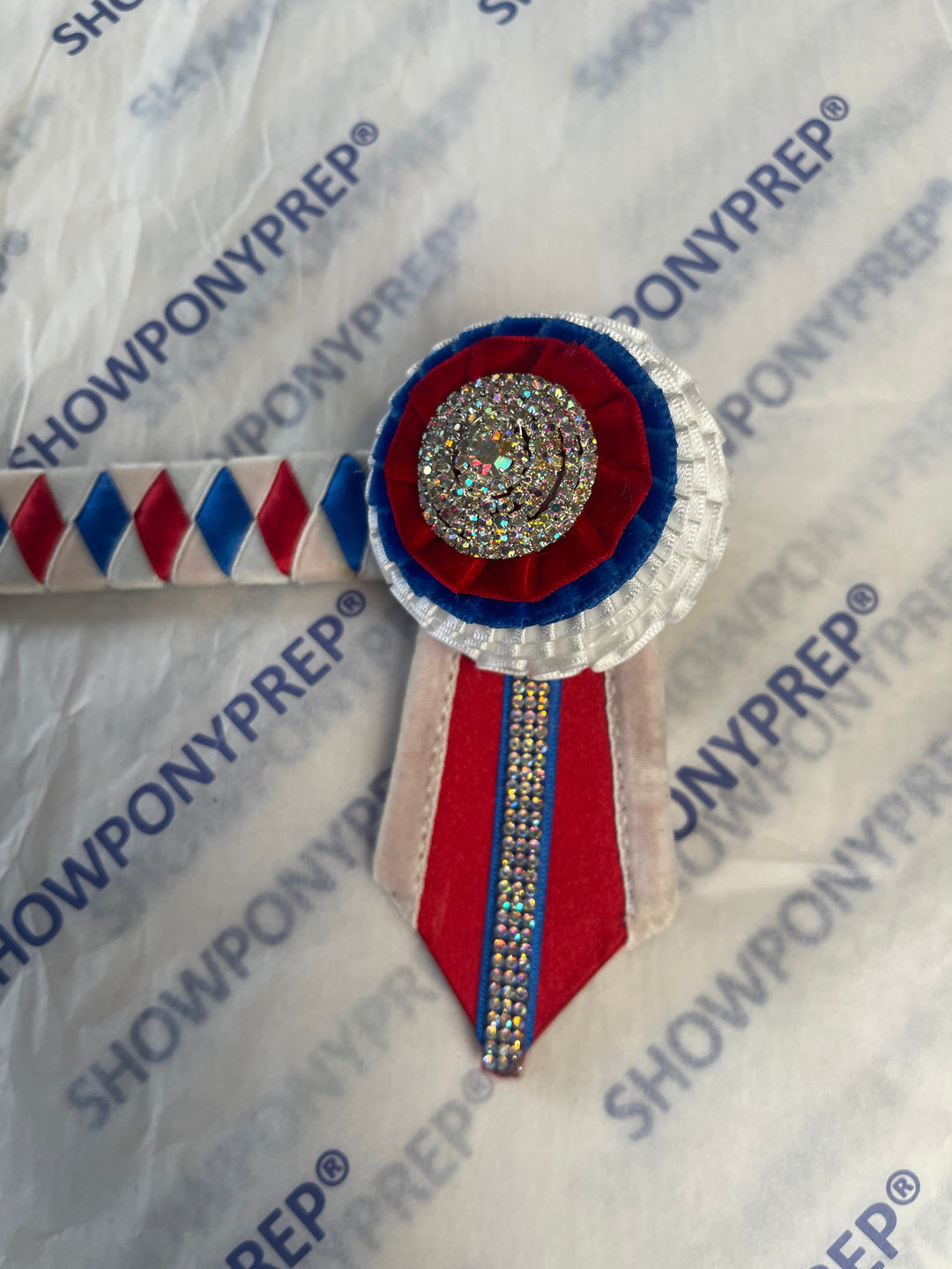 13.5" Red, White & Blue Diamond Browband
