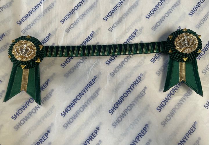 13.5" Green & Gold Browband