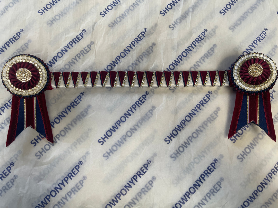 14” Burgundy & Gold Diamonte Browband