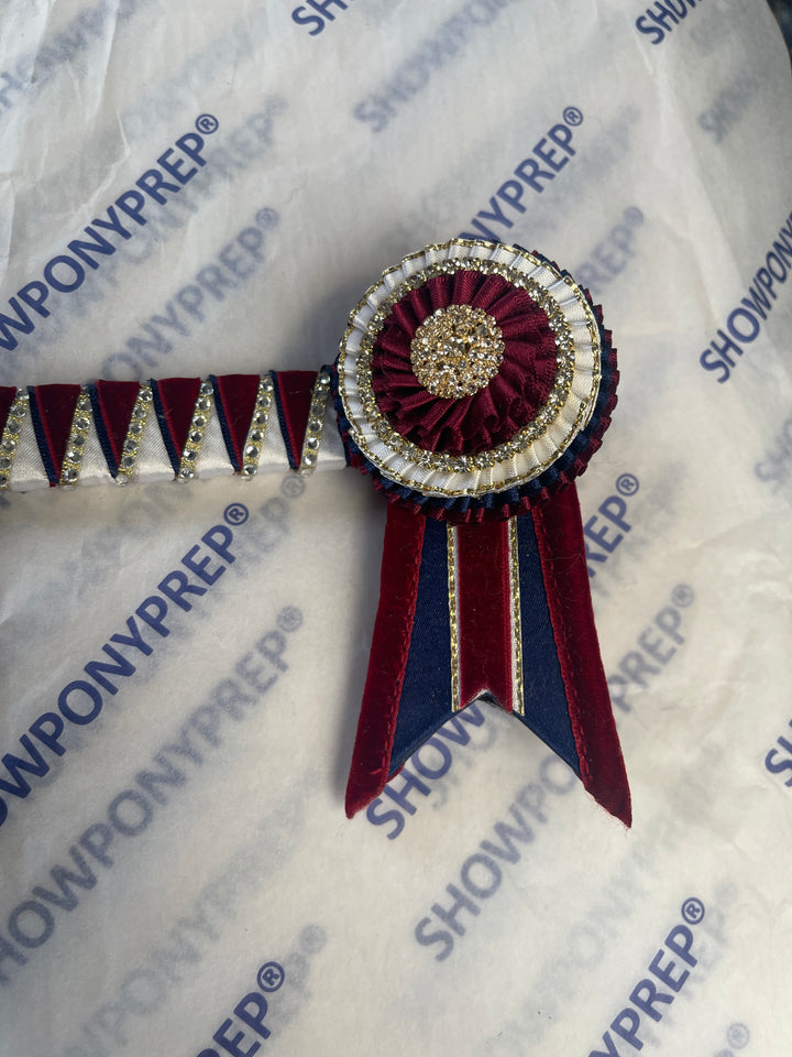 14” Burgundy & Gold Diamonte Browband
