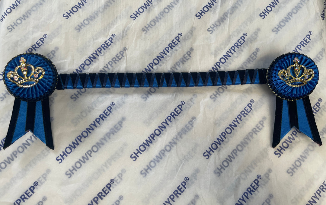 14” Navy Browband with Diamond Crown