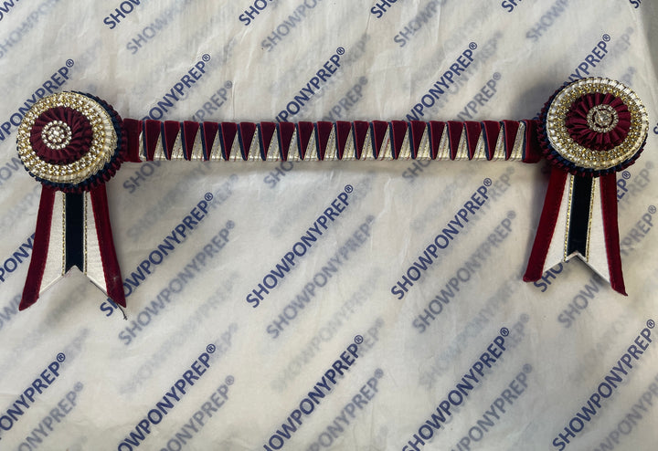 14” Burgundy & Navy Browband